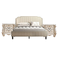 BỘ PHÒNG NGỦ JASMINE MÀU KEM 1.8  2 TÁP