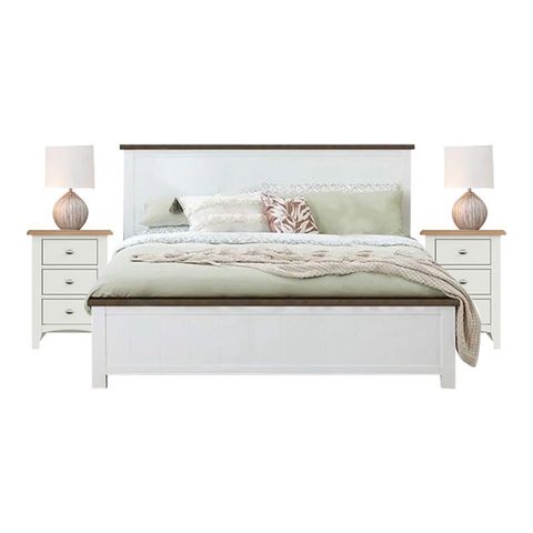 BỘ PHÒNG NGỦ COTTAGE WHITE & BROWN 1.8 2 TÁP