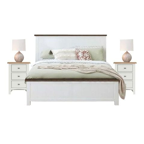 BỘ PHÒNG NGỦ COTTAGE WHITE & BROWN 1.6 2 TÁP