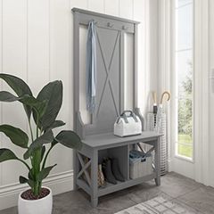 GHẾ BENCH KÈM MẮC TREO ĐỒ KEYWEST MÀU XÁM