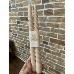 BỘ 2 NẾN CÂY TWISTED DINNER MÀU XÁM