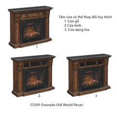 TỦ LÒ SƯỞI ĐIỆN EMERADO OLD WORLD PECAN ECLECTRIC FIREPLACE (ĐIỆN 110V)