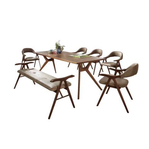BỘ BÀN ĂN 6 GHẾ TAHOE WALNUT 1.8