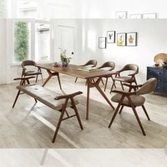 BỘ BÀN ĂN 6 GHẾ TAHOE WALNUT 2.0