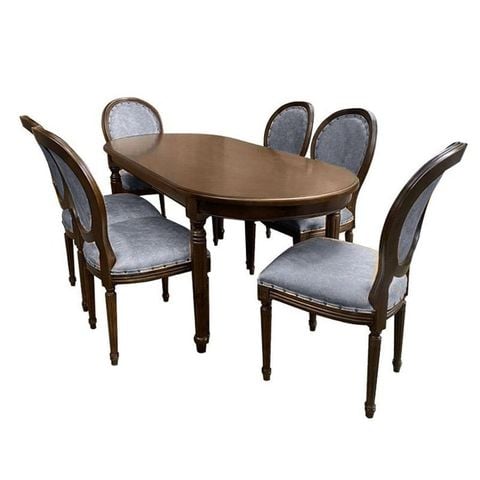 BỘ BÀN ĂN 6 GHẾ OVAL LOUIS FRENCH 1.8