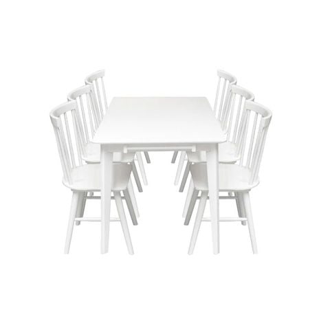 BỘ BÀN ĂN 6 GHẾ KATARINA MÀU TRẮNG 1.8