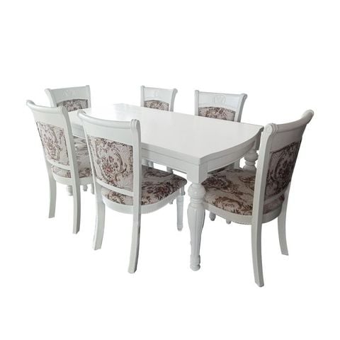 BỘ BÀN ĂN 6 GHẾ DOWNINGTON MÀU TRẮNG