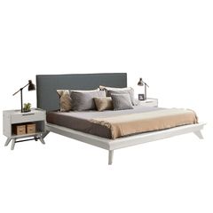 BỘ PHÒNG NGỦ RAINIER QUEEN SIZE MÀU TRẮNG 2 TÁP