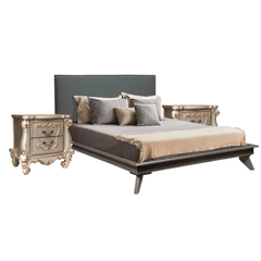 BỘ PHÒNG NGỦ RAINIER QUEEN SIZE MÀU XÁM 2 TÁP