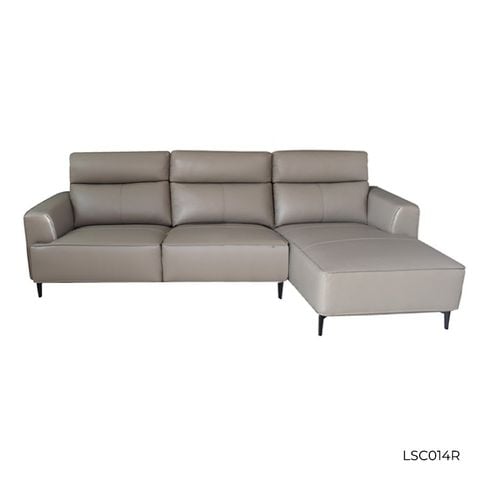 GHẾ SOFA GÓC DA BÒ CAMEL GREY 8028