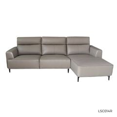 GHẾ SOFA GÓC DA BÒ CAMEL GREY 8028