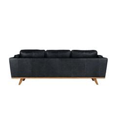 GHẾ SOFA DA BÒ 3 CHỖ TIMBER MÀU ĐEN