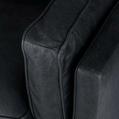 GHẾ SOFA DA BÒ 3 CHỖ TIMBER MÀU ĐEN