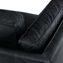GHẾ SOFA DA BÒ 3 CHỖ TIMBER MÀU ĐEN