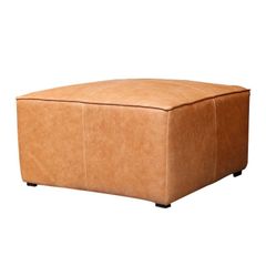 OTTOMAN TIMBER COGNAC LEATHER