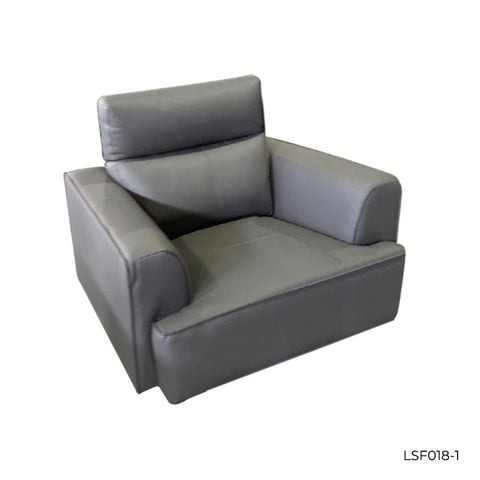 GHẾ SOFA ĐƠN DA BÒ DARK GREY 8029