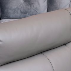 GHẾ SOFA 2 CHỖ DA BÒ DARK GREY 8029