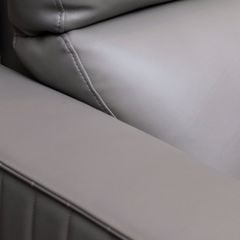 GHẾ SOFA 2 CHỖ DA BÒ DARK GREY 8029