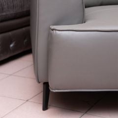 GHẾ SOFA 2 CHỖ DA BÒ DARK GREY 8029