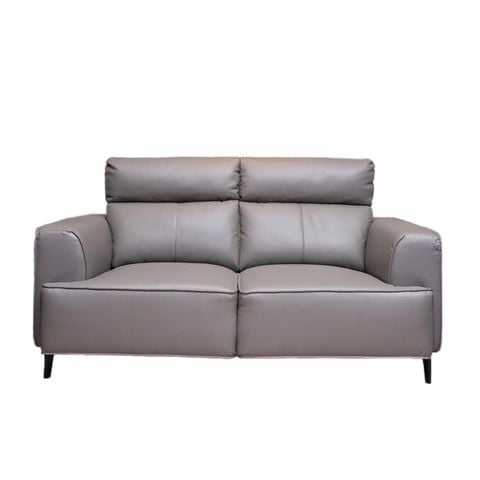 GHẾ SOFA 2 CHỖ DA BÒ DARK GREY 8029