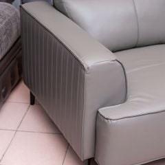 GHẾ SOFA 2 CHỖ DA BÒ DARK GREY 8029