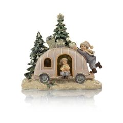 ĐỒ TRANG TRÍ CHRISTMAS - TƯỢNG Ô TÔ MÀU KEM