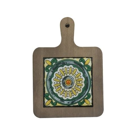 MIẾNG LÓT NỒI GỖ MẶT SỨ HỌA TIẾT VINTAGE