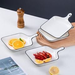 ĐĨA SỨ VUÔNG CÓ TAY CẦM