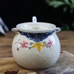 BỘ 3 HŨ GIA VỊ HÌNH HOA KÈM KHAY GỖ