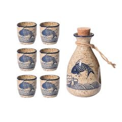 BỘ BÌNH RƯỢU HOẠ TIẾT CÁ