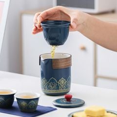 BỘ ẤM CHÉN TRÀ KÈM VALI DA CAO CẤP