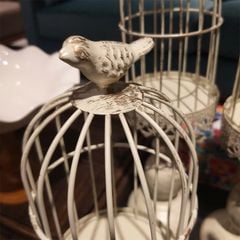 ĐẾ NẾN TRANG TRÍ VINTAGE HÌNH LỒNG CHIM