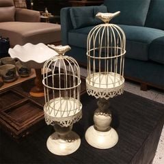 ĐẾ NẾN TRANG TRÍ VINTAGE HÌNH LỒNG CHIM