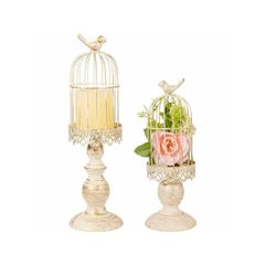 ĐẾ NẾN TRANG TRÍ VINTAGE HÌNH LỒNG CHIM