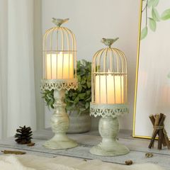 ĐẾ NẾN TRANG TRÍ VINTAGE HÌNH LỒNG CHIM