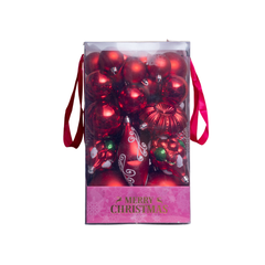 HỘP TRANG TRÍ CHRISTMAS MÀU ĐỎ 40 MÓN