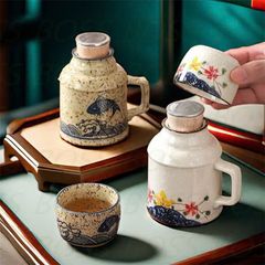 BỘ PHÍCH KÈM CỐC UỐNG TRÀ HOẠ TIẾT CÁ