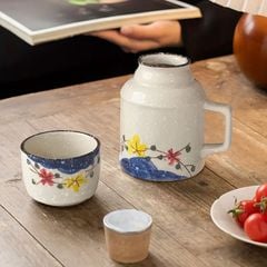 BỘ PHÍCH KÈM CỐC UỐNG TRÀ HÌNH HOA