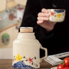 BỘ PHÍCH KÈM CỐC UỐNG TRÀ HÌNH HOA