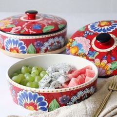 KHAY SỨ ĐỰNG SNACK CÓ NẮP