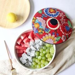 KHAY SỨ ĐỰNG SNACK CÓ NẮP