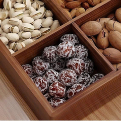 HỘP GỖ ĐỰNG SNACK HÌNH VUÔNG 4 NGĂN