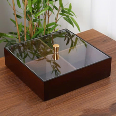 HỘP GỖ ĐỰNG SNACK HÌNH VUÔNG 4 NGĂN