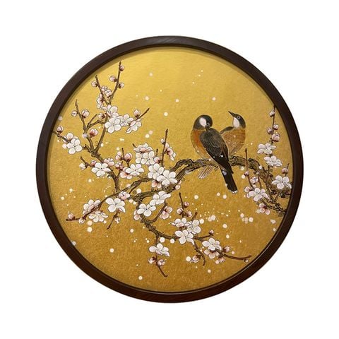 KHUNG TRANH TRANG TRÍ - HỌA TIẾT ĐÔI CHIM MÙA XUÂN