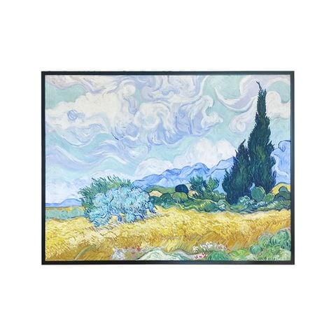 KHUNG TRANH TRANG TRÍ VANGOGH - WHEAT FIELD WITH CYPRESSES