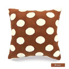 VỎ GỐI SOFA POLKA CHẤM BI MÀU NÂU