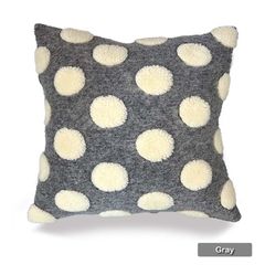 VỎ GỐI SOFA POLKA CHẤM BI MÀU XÁM