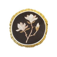 VỎ GỐI THÊU HOA MỘC LAN HÌNH TRÒN