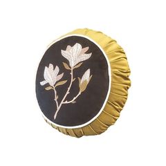 VỎ GỐI THÊU HOA MỘC LAN HÌNH TRÒN