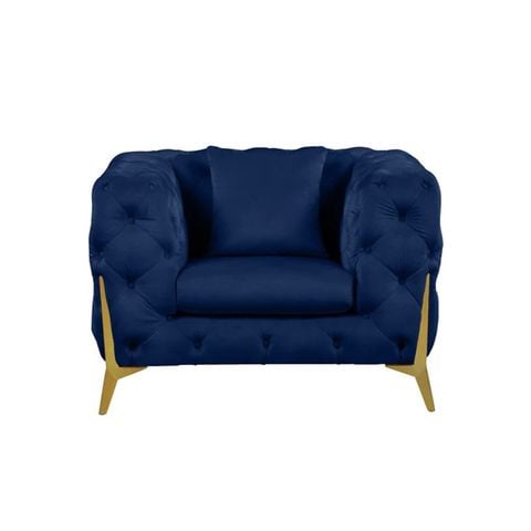 GHẾ SOFA ĐƠN KINGDOM BLUE VELVET